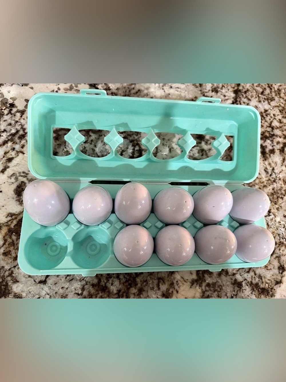 Play pretend  Eggs in Container in Green